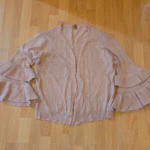 POL Women's Ruffled Sleeve Cardigan - Mauve